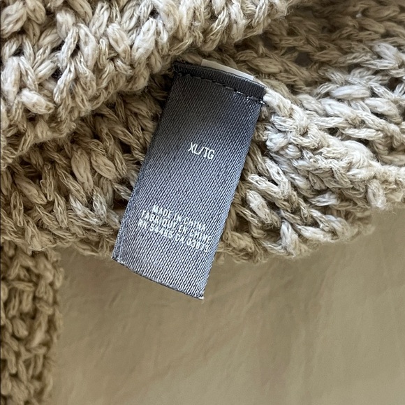 Aerie Textured Open Knit Scoop Neck Tank Top in Beige sz XL EUC - Picture 7 of 9